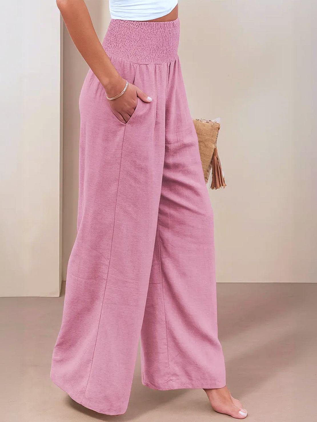 Dune | Women's High Waist Wide Leg Pants Smocked Waistband