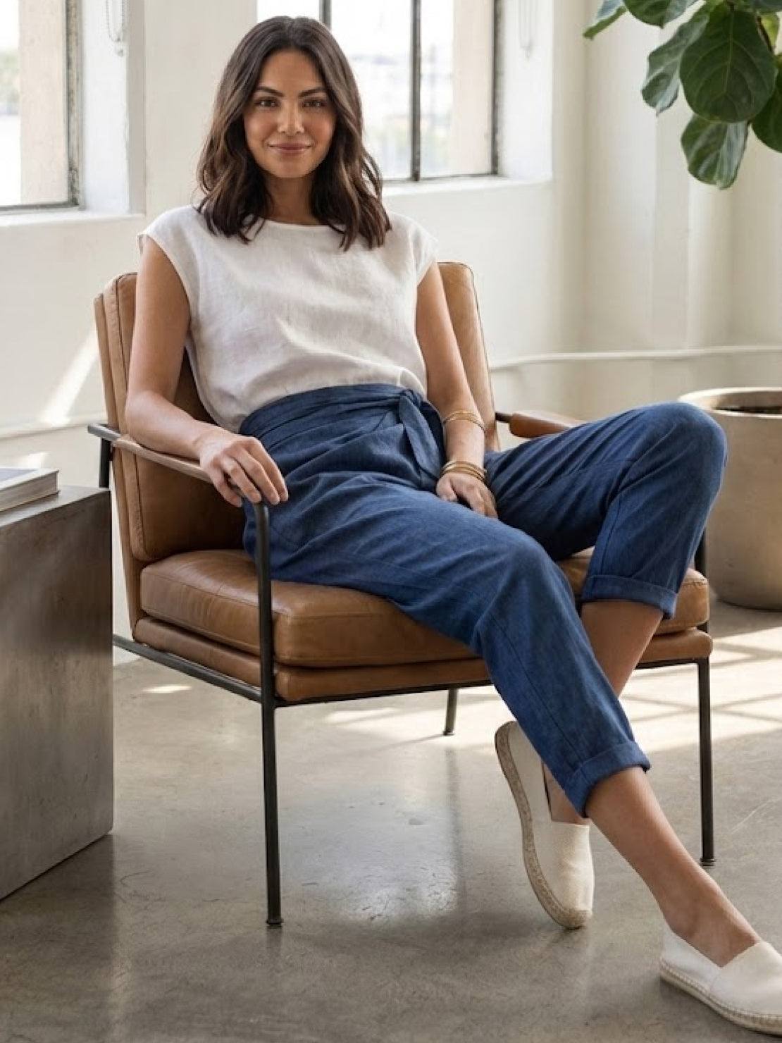 Atlas | Women's High Waist Wrap Front Cropped Tapered Pants