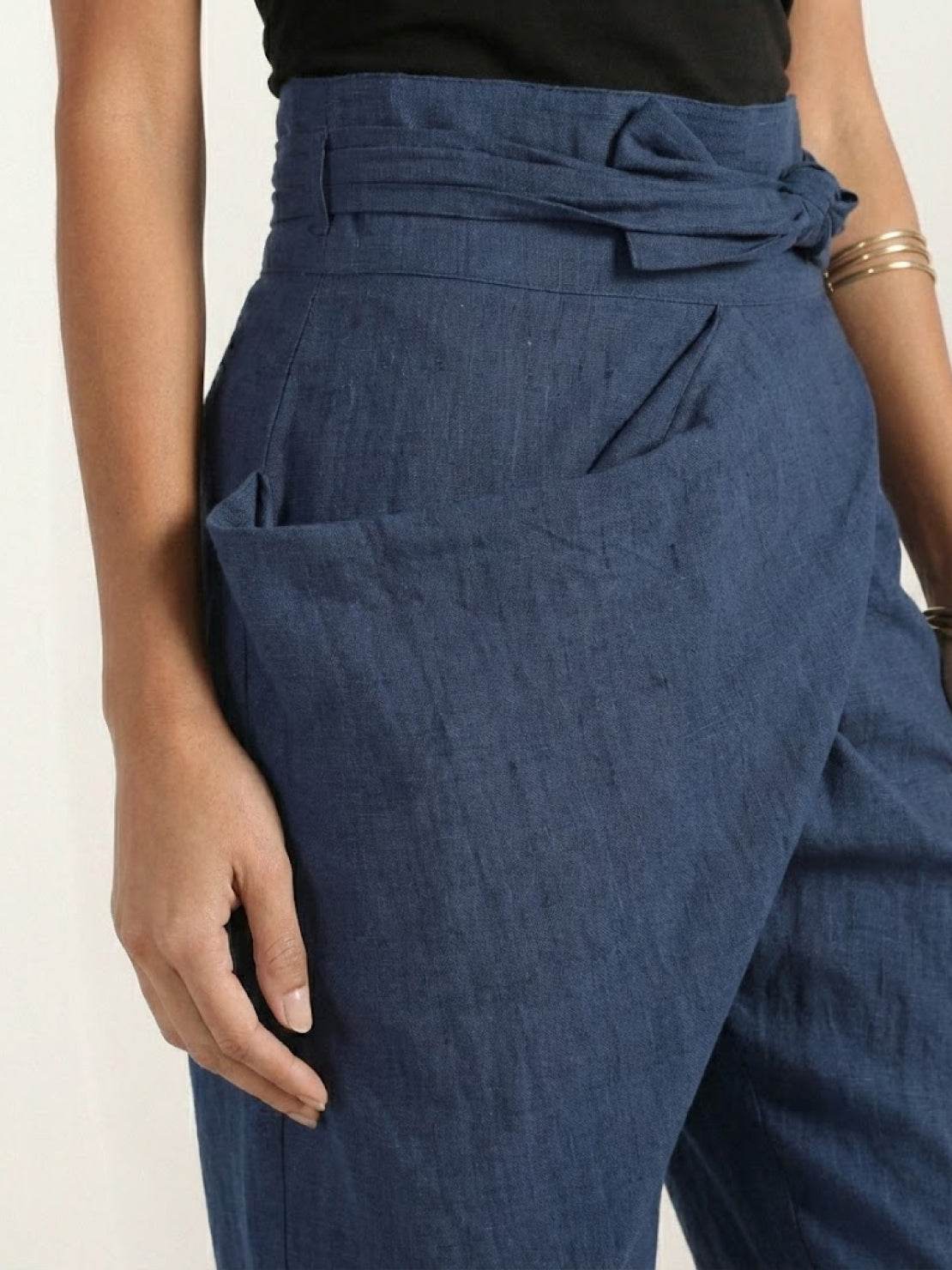 Atlas | Women's High Waist Wrap Front Cropped Tapered Pants