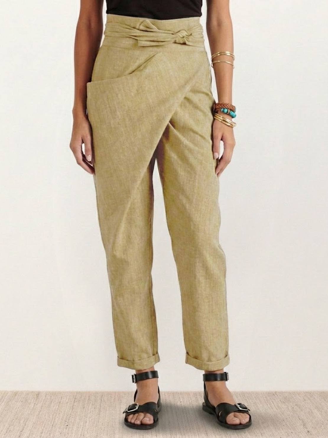 Atlas | Women's High Waist Wrap Front Cropped Tapered Pants
