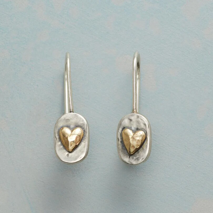 Nadia | Silver & Gold Heart-Shaped Earrings