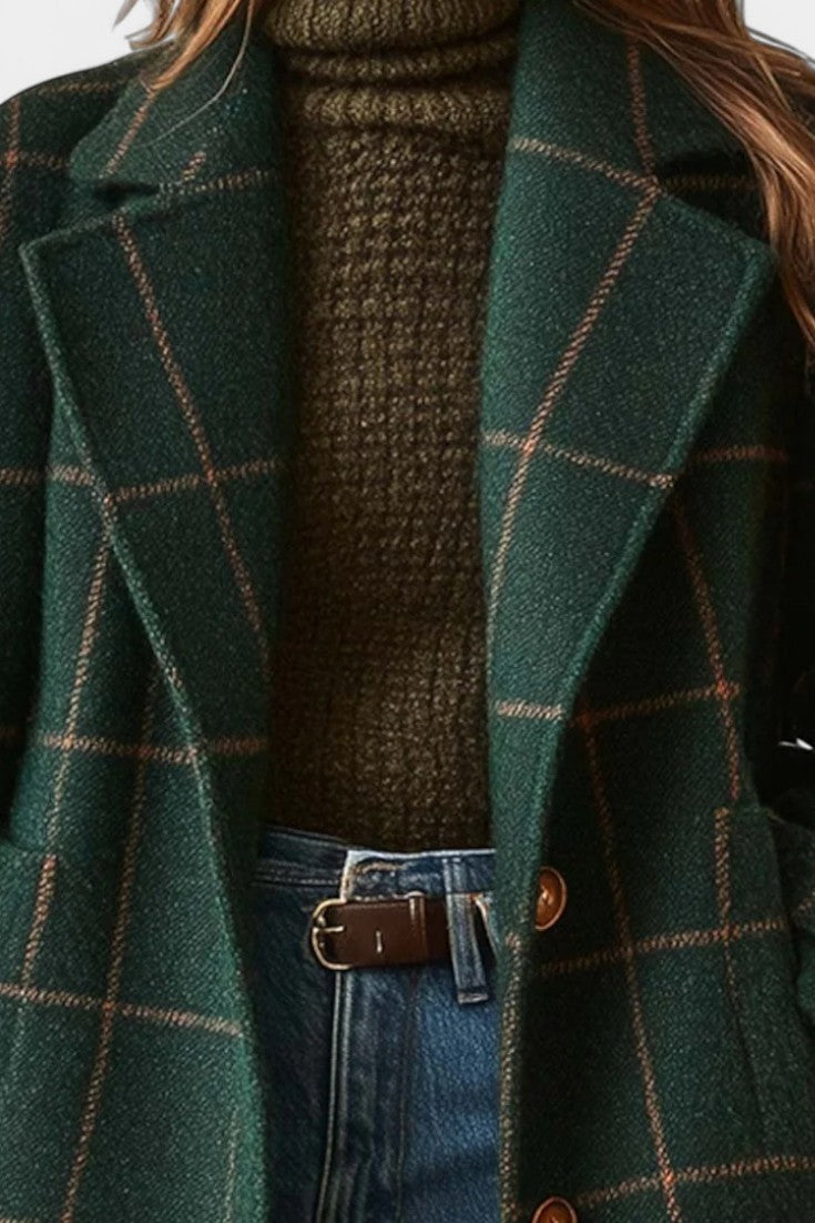 Saphira Classic Fitted Check Coat