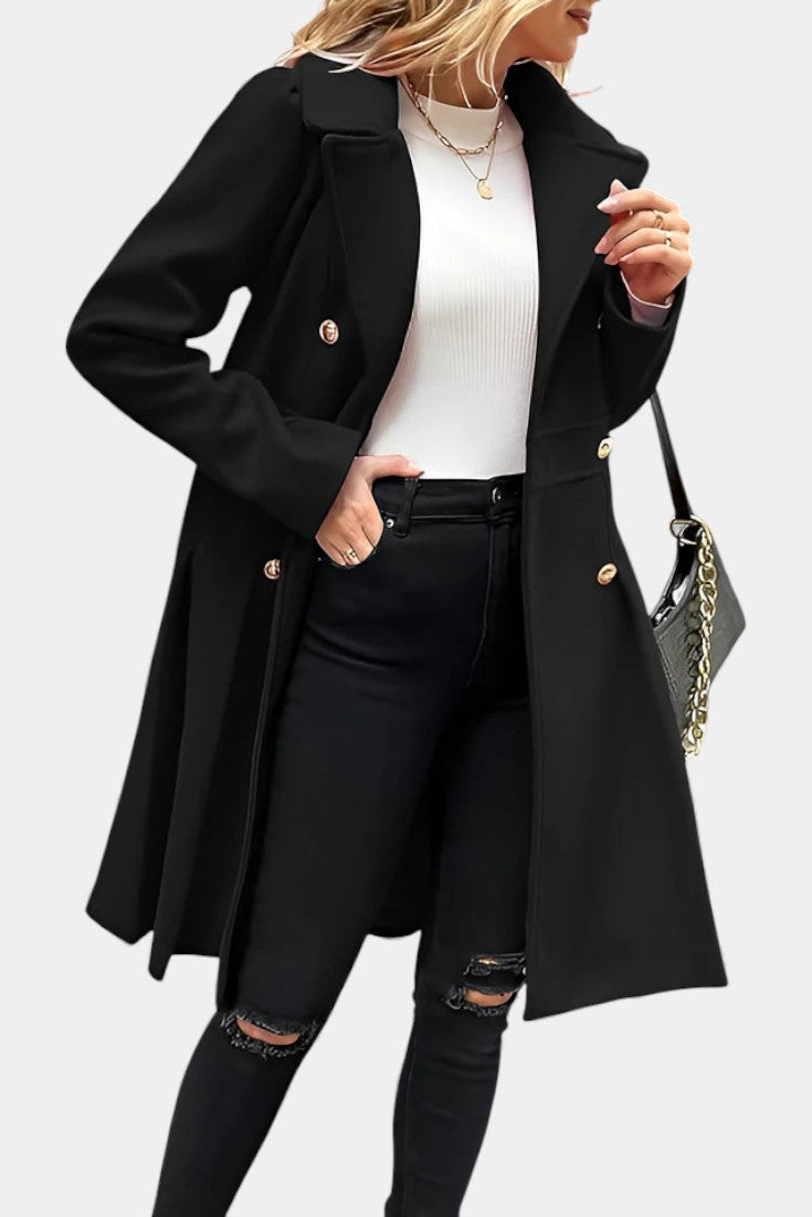 Philia A-Line Double-Breasted Pea Coat
