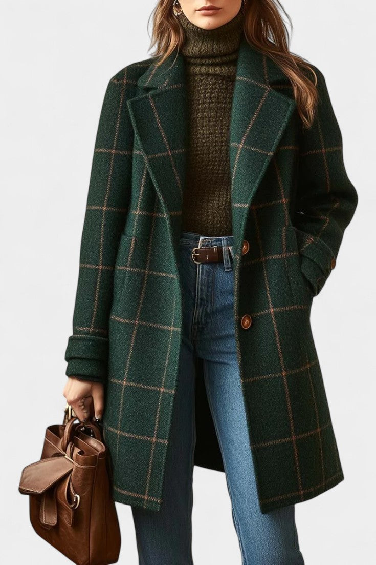 Saphira Classic Fitted Check Coat