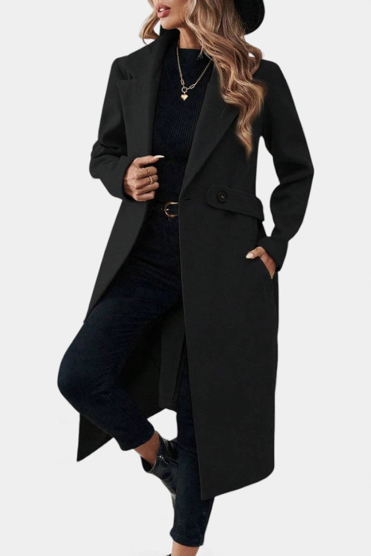 Hédia Classic Double-Breasted Mid-Length Coat