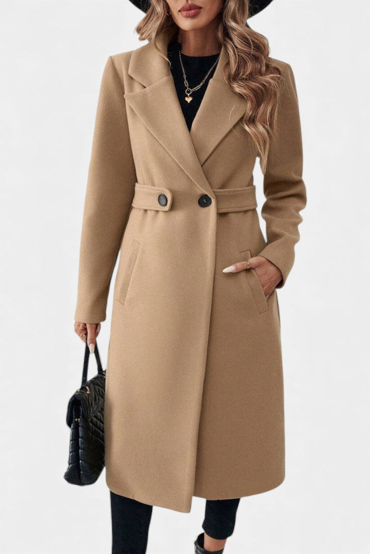Hédia Classic Double-Breasted Mid-Length Coat