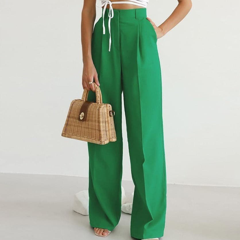 Iris | Women's High Waisted Wide Leg Pants
