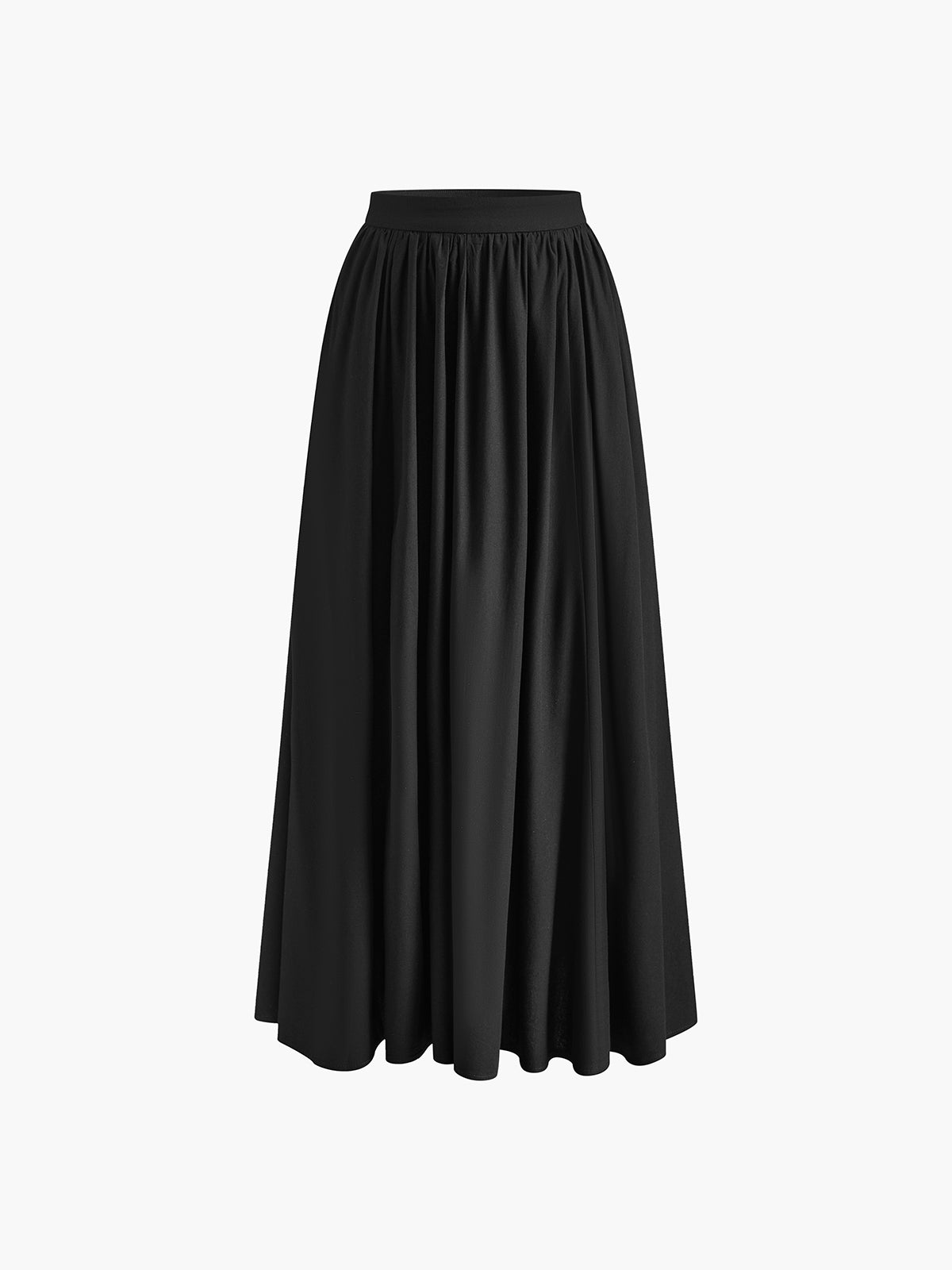 Florence | Women's High Waist Pleated A-Line Maxi Skirt with Pockets