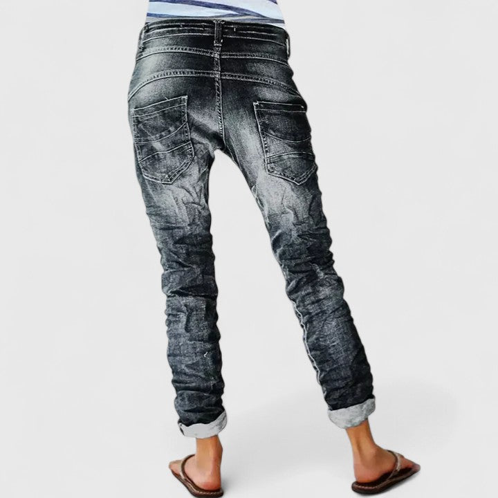 Marcella | Women's Distressed Wide Leg Jeans