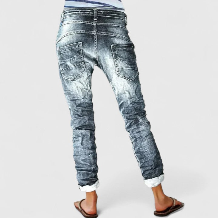 Marcella | Women's Distressed Wide Leg Jeans