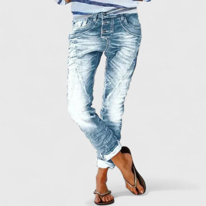 Marcella | Women's Distressed Wide Leg Jeans