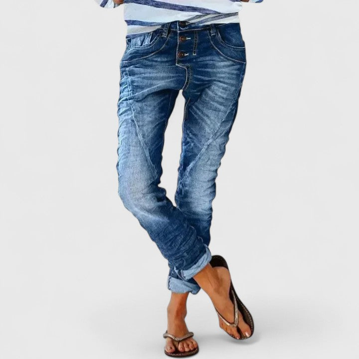 Marcella | Women's Distressed Wide Leg Jeans