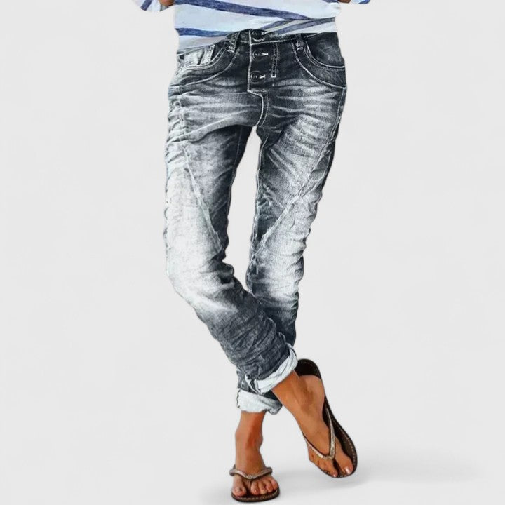 Marcella | Women's Distressed Wide Leg Jeans
