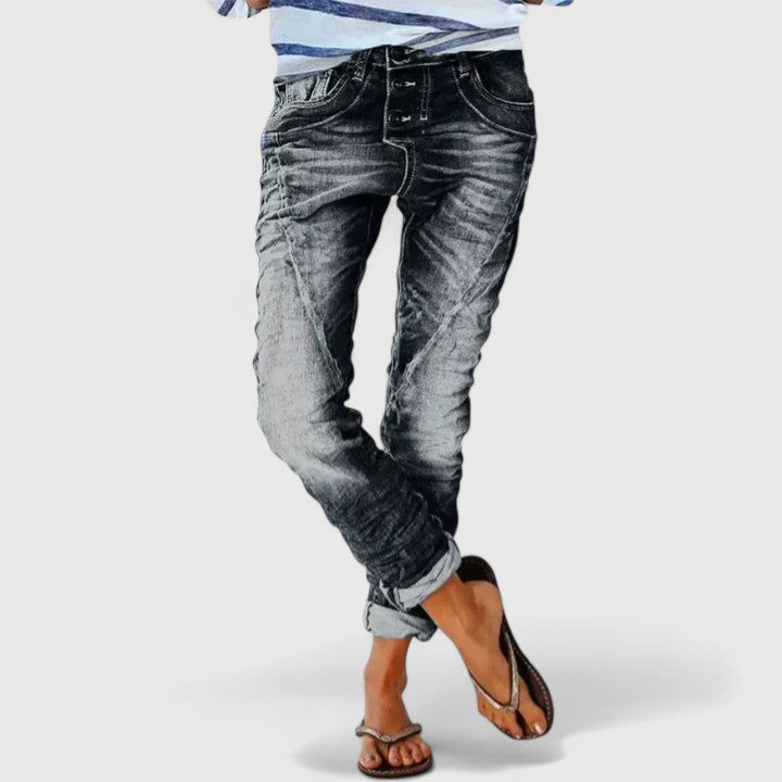 Marcella | Women's Distressed Wide Leg Jeans