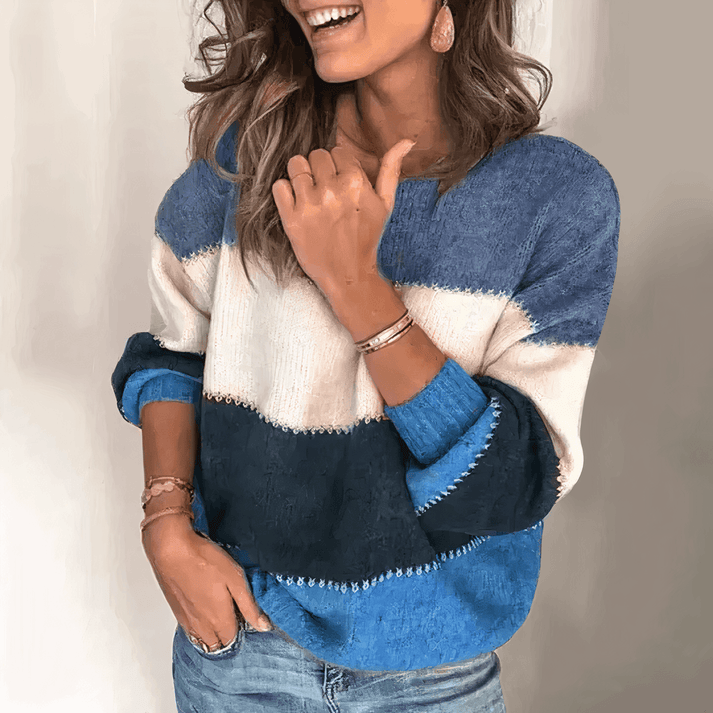Elise Moretti | Colour Block Knit Sweater For Women