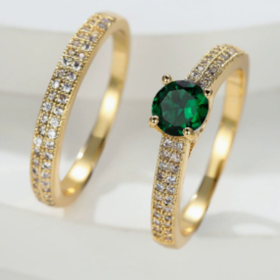 Serena Emerald Duo Ring Set