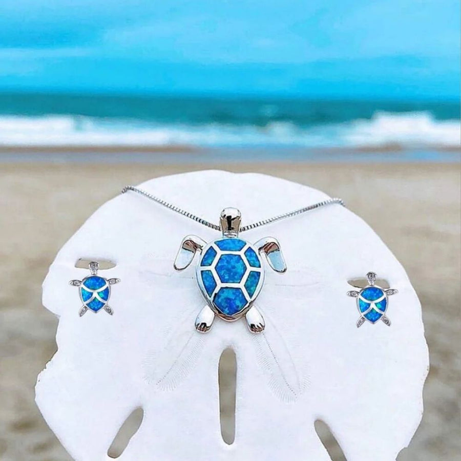 Opal Sea Turtle Jewelry Set