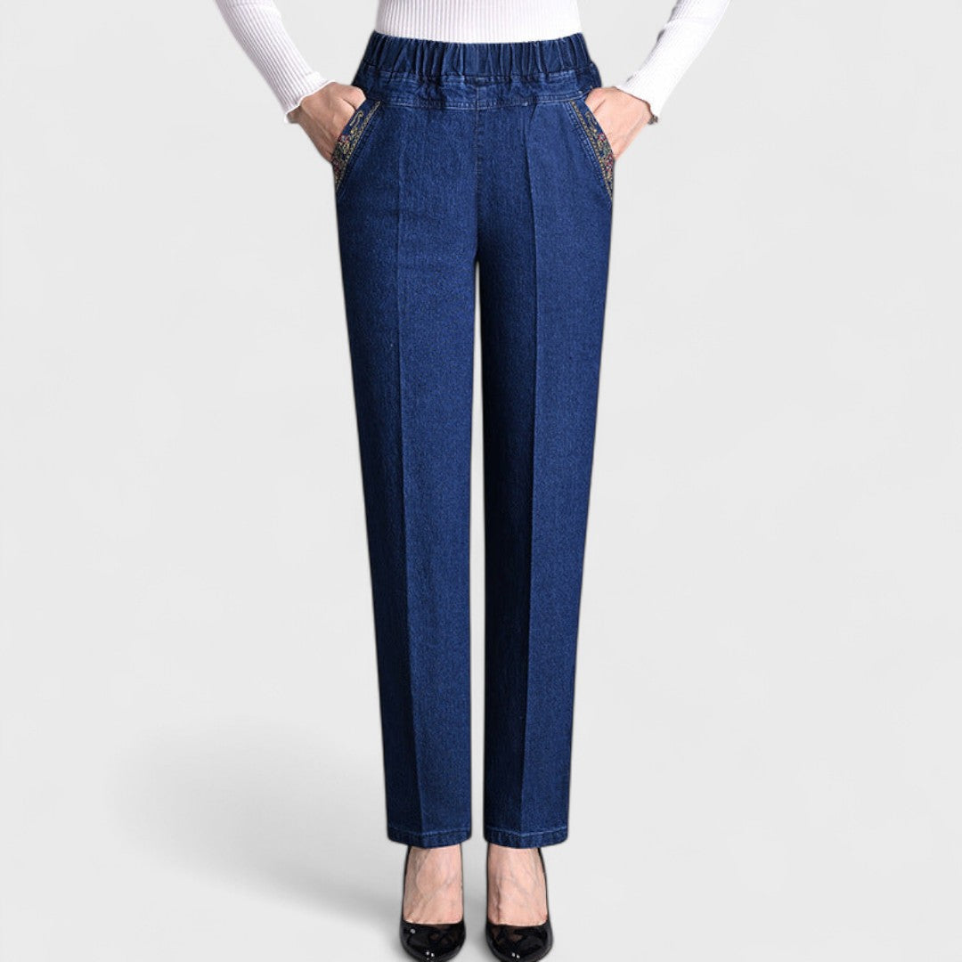 Marian | Women's Stretch Jeans with Side Pockets and Elastic Waist