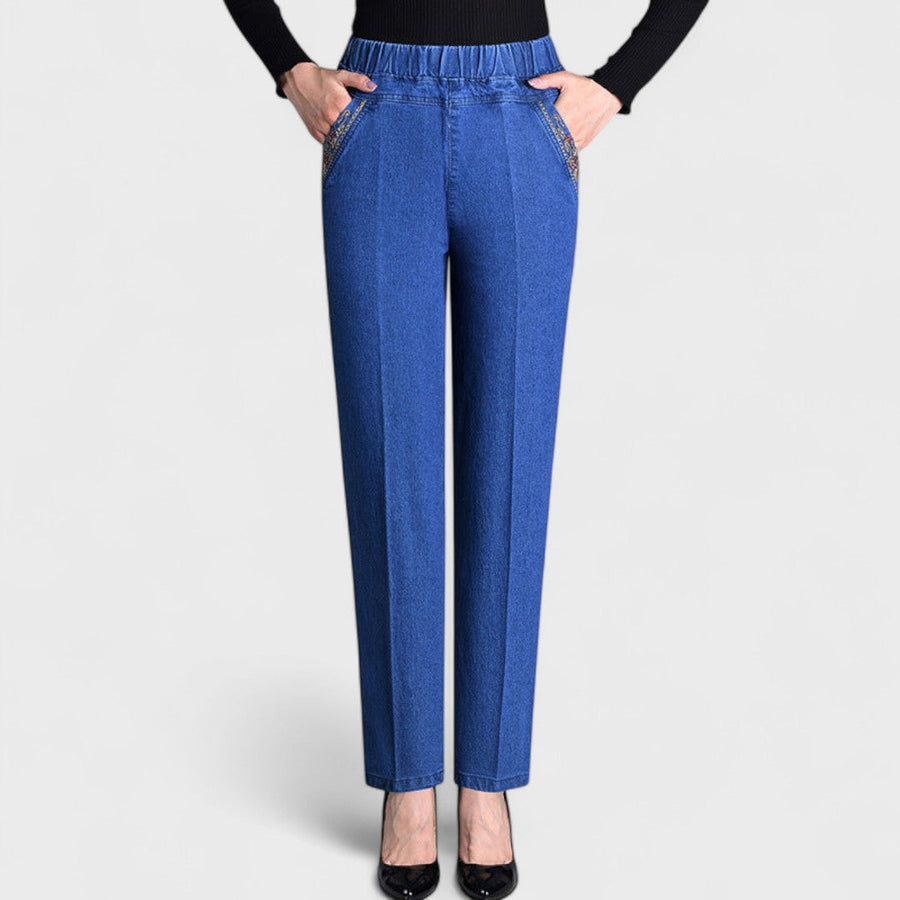 Marian | Women's Stretch Jeans with Side Pockets and Elastic Waist