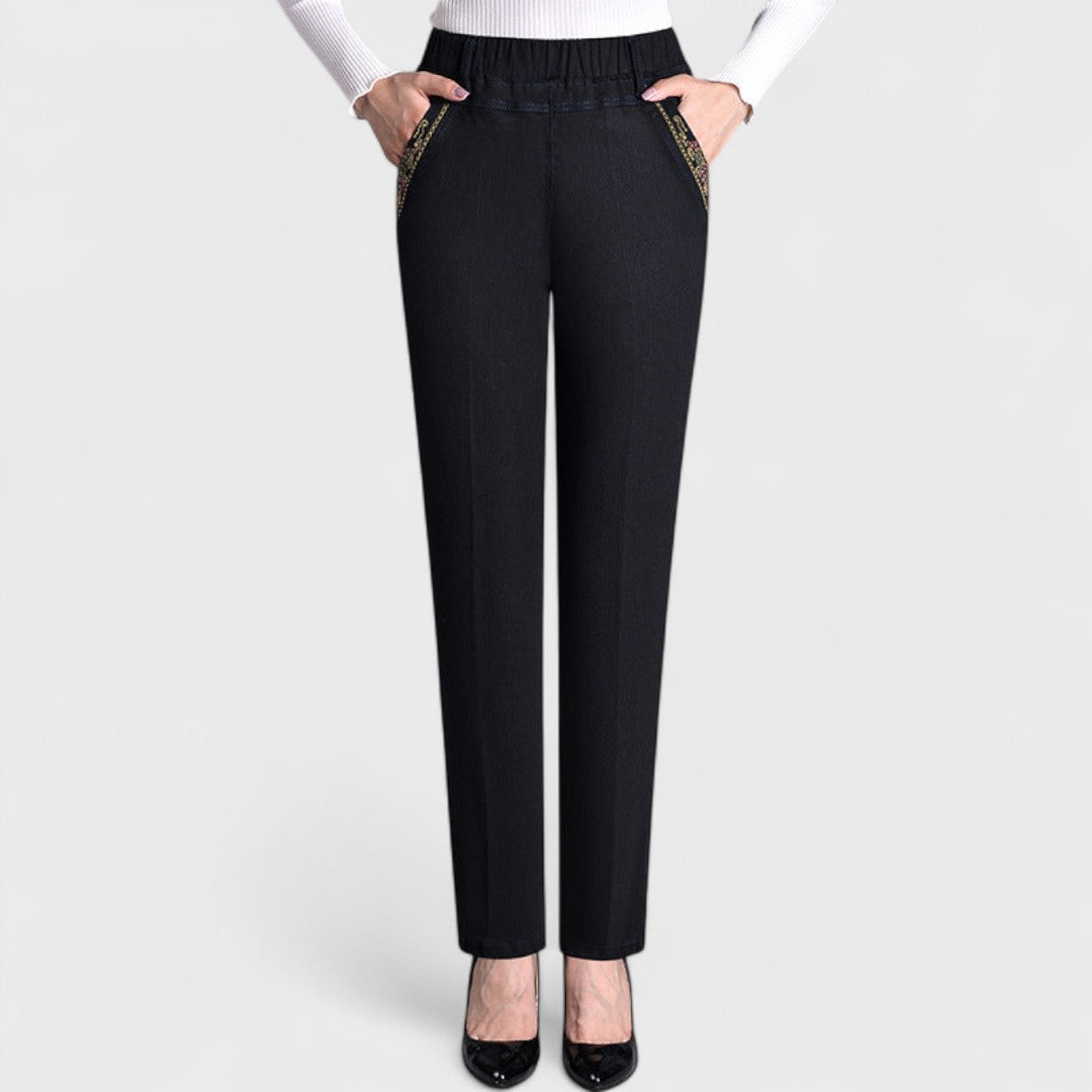 Marian | Women's Stretch Jeans with Side Pockets and Elastic Waist
