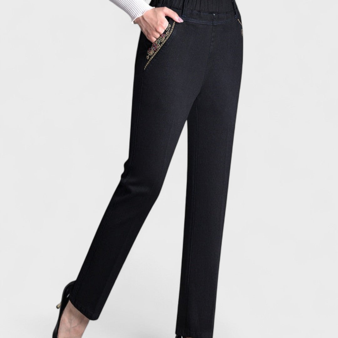 Marian | Women's Stretch Jeans with Side Pockets and Elastic Waist