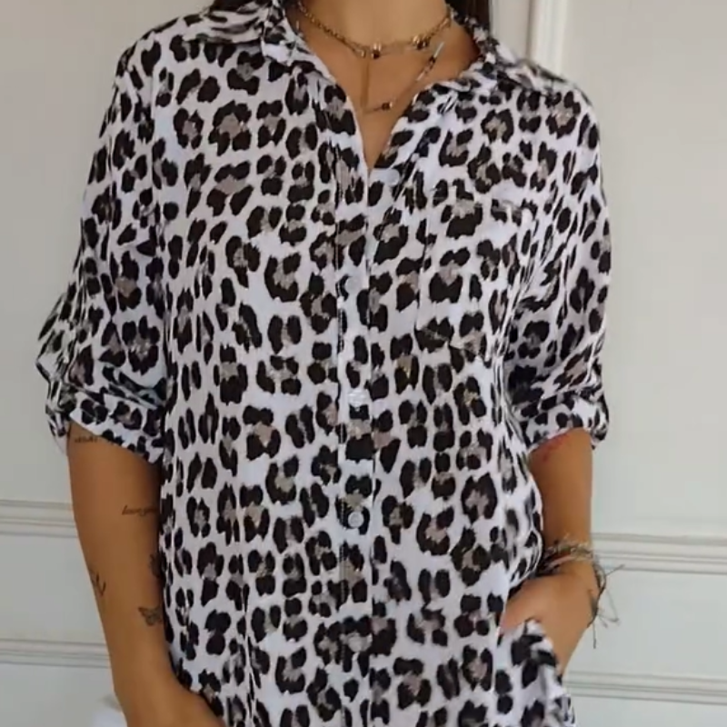 Charlene | Stylish Leopard Print Blouse