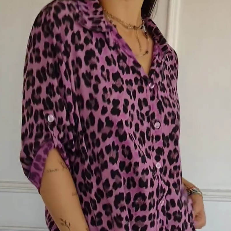 Charlene | Stylish Leopard Print Blouse