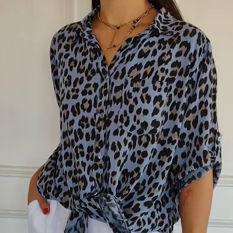 Charlene | Stylish Leopard Print Blouse