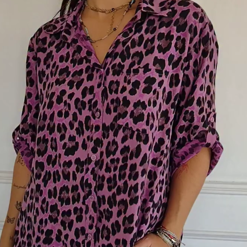 Charlene | Stylish Leopard Print Blouse