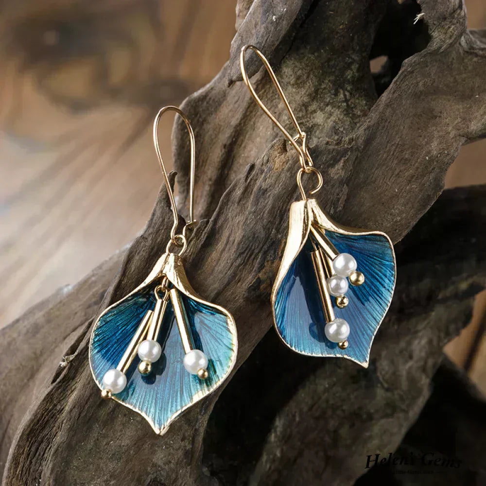 Undine | Gold & Blue Pearl Earrings